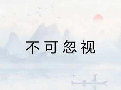 不可忽视